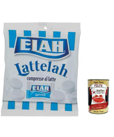 Italian Gourmet E.R. Elah Lattelah Pack of 6 milk candies filled with milk and skimmed yogurt 100g + Polpa Italian Gourmet 400g