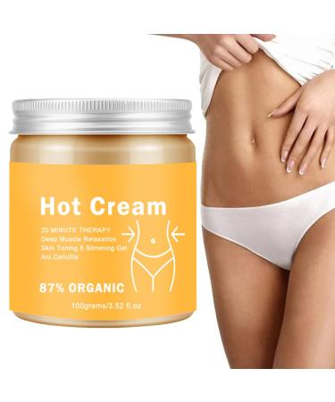 gifyym 100g Warming Scrub Cream - Anti-Cellulite Cream - Strong Anti-Cellulite - With Natural Extracts - Body Treatment for Stomach Waist Arms Thighs - For Men and Women