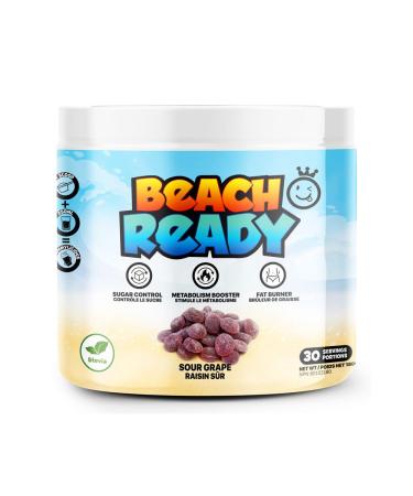 Yummy Sports Beach Ready Fat Burner Supplement - Stimulant Free Pre Workout Powder For Men & Women - Promote Weight Loss Improves Metabolism - 180g 30 Serving - Sour Grape