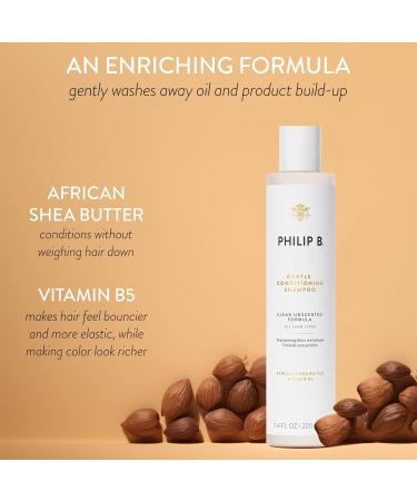 PHILIP B Gentle Conditioning Shampoo 7.4 oz - Lightweight Unscented Cleanser with Shea Butter & Vitamin B5 for Softness & Shine - International Shipping Available - Buy Online on GoSupps.com