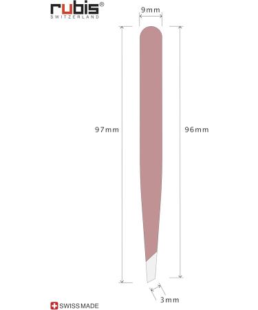 Rubis Pink Slanted Tweezers - Engraved Breast Cancer Ribbon | Premium Cosmetic Tools - International Shipping - Buy Online on GoSupps.com
