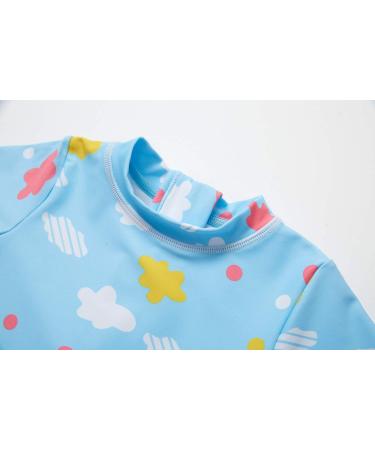 Bonverano Baby Girls Long Sleeve Swimsuit with UPF 50+ Sun Protection | Size 2-3 Years | Cloud - Buy Online on GoSupps.com