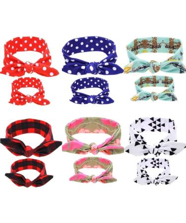 SoulQ 6 Sets Mommy and Me Matching Headbands Hair Accessories - Bow Knot Turban Style Head wrap Set for Baby and Mom - Buy Online on GoSupps.com