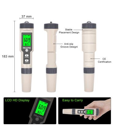 ORAPXI Digital Salinity Tester - Waterproof IP67 Salinity Meter for Salt Water, 0-200ppt Range, Ideal for Aquariums, Marine Monitoring, and Koi Fish Ponds - Buy Online on GoSupps.com
