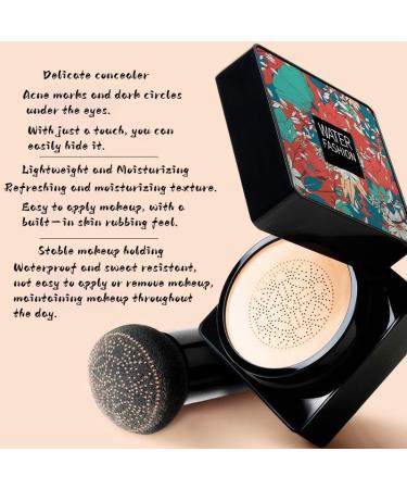 PICKX Mushroom Head Air Cushion CC Cream Concealer Full Coverage Foundation Moisturizing Concealer Makeup Base Lasting Brightening Liquid Foundation for All Skin Even Skin Tone (A-2PC) 1 g (Pack of 1) A-2PC - Buy Online on GoSupps.com