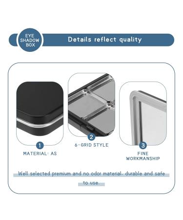 Minkissy Empty Magnetic Eyeshadow Palette - 6 Pan Lipstick Storage & DIY Pigment Tray Holder Case - Black 11x7.4cm - Buy Online on GoSupps.com