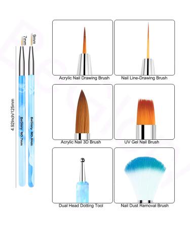 BeGlory 21PCS Acrylic Nail Brush Set - UV Gel & Acrylic Application Brushes for Nail Art - Blue Nail Salon Tools - Buy Online on GoSupps.com