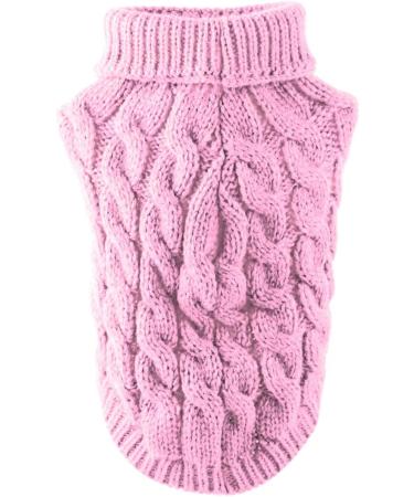 Shop Famkit Pink Pet Dog Roll Collar Sweater - Warm Fashion Knitwear & Outwear for Small Dogs (M-2: 5.5-7.7lb) - Buy Online on GoSupps.com