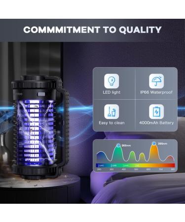 Solar Bug Zapper for Outdoor Indoor 4200V UV Mosquito Killer Lamp Waterproof Electronic Mosquito Zapper Fly Catcher Traps Fly Zapper Insect Killer Mosquito Trap for Kitchen Balcony Patio Camping - Buy Online on GoSupps.com