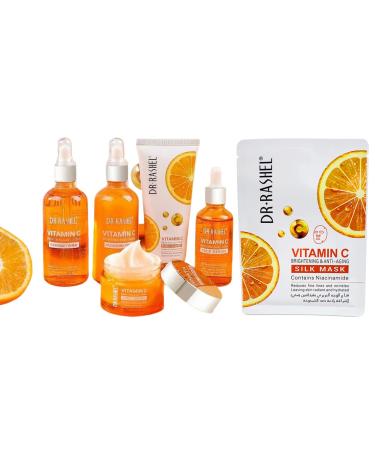 Dr Rashel Vitamin C Skin Care Series | Hyaluronic Acid, Anti Aging, Collagen Essence | 5 Piece Set + 1 Vitamin C Silk Mask - Buy Online on GoSupps.com