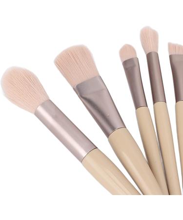 Eyeshadow Brush Makeup Brushes Set Professional Fluffy Grip Powder 8 Pieces for Women for Daily Makeup Ivory - Buy Online on GoSupps.com