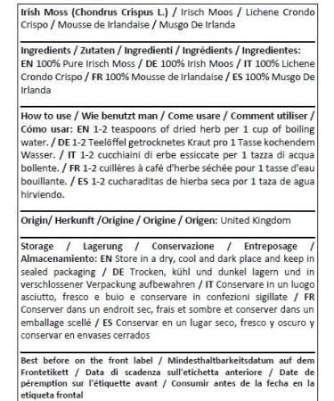 Herba Organica Irish Moss / Chondrus Crispus L / Irish Moss / Herba Organica (50g) - Buy Online on GoSupps.com