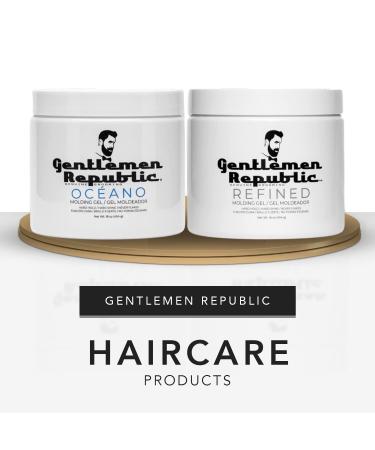 Gentlemen Republic Refined Gel & Oceano Duo - 24 Hour Shine & Hold, Alcohol-Free, Made in USA - 16oz - Buy Online on GoSupps.com