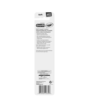 Crave GUM Metallic Marker Toothbrush for Kids | Soft Bristles | Ages 5+ | Assorted Colors | 2 Count - Buy Online on GoSupps.com