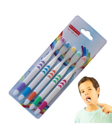 Soft toothbrushes bamboo coal toothbrushes-5 pieces of coal toothbrushes with soft bristles for adults bamboo coal care teeth several colors for the Goowafur moon with five white branches