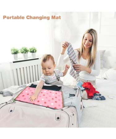 Lekebaby Portable Changing Mat - Pink Dots | Foldable & Travel-Friendly - Buy Online on GoSupps.com
