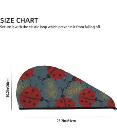 Ladybug Microfiber Hair Towel Wrap | Soft Super Absorbent Quick Dry Cap for Long Curly & Thick Hair - Buy Online on GoSupps.com
