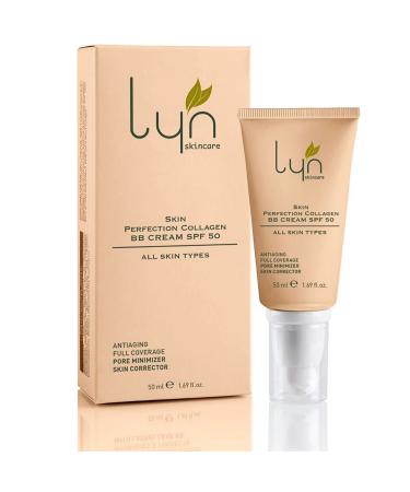Lyn skincare BB Cream 50ml - Natural Tinted Moisturizer with SPF 50  Collagen  and Paraben-Free Formula for Flawless  Anti-Aging Coverage for All Skin  Even Sensitive Skin