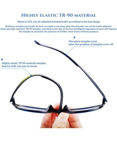 Zukky Anti-Blue Light Computer Reading Glasses for Men & Women - UV Protection Flexible Frame Glossy Black (3.0X) - Buy Online on GoSupps.com
