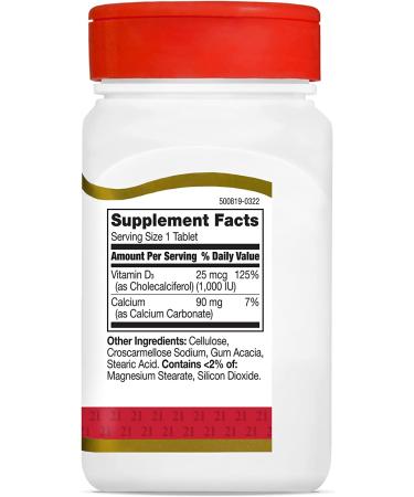 21st Century Vitamin D3 25 mcg (1000 IU) - 300 Tablets for Bone & Immune Health - Buy Online on GoSupps.com