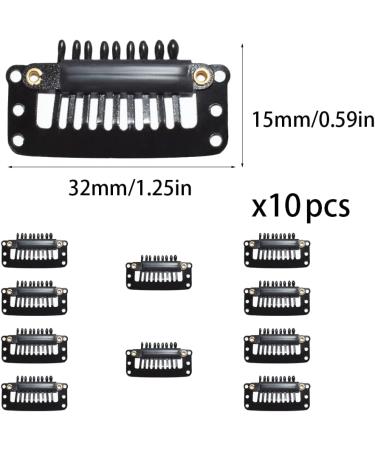 Lmyzcbzl Wig Clips 10 Pcs Wig Clips Snap Clips Black Hair Extension Clips U-Shape Snap Clips 9 Teeth Comb Clips for Making Hair Extensions - Buy Online on GoSupps.com