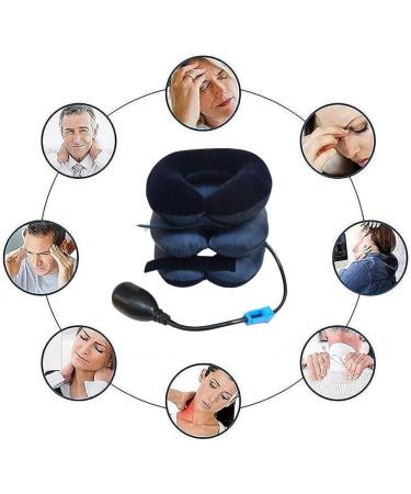 Cervical Neck Traction Device for Pain Relief | Neck Support & Bandage - Blue - Buy Online on GoSupps.com