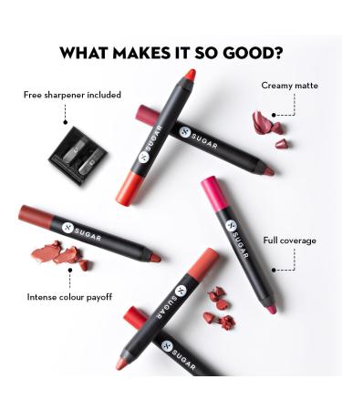 SUGAR Cosmetics Matte As Hell Crayon Lipstick - 20 Buffy Summers | Buy Mid-tone Warm Nude Lipstick Online - Worldwide Shipping - Buy Online on GoSupps.com