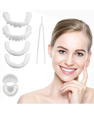 Brigtviee immediately veneer prostheses teeth false teeth veneers cosmetic veneers teeth tooth whitening of provisional dentures with mini tweezers for men women self-confident smile