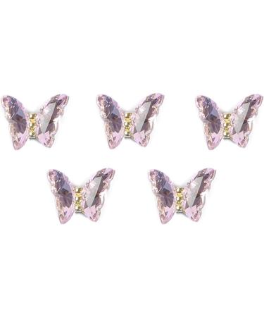 FEIlei 5 Nail Art Charms Glass Nail Rhinestones Alloy Butterfly-Nail Crystals Diamonds - Buy Online on GoSupps.com
