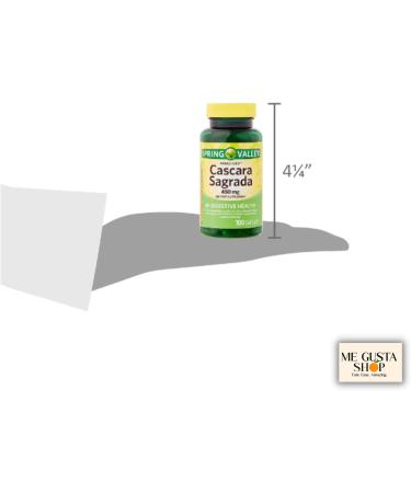 Spring Valley Cascara Sagrada Digestive Health Dietary Supplement 450 mg - Pack of 2, 100 Count Each + Me Gustas Sticker - Buy Online on GoSupps.com