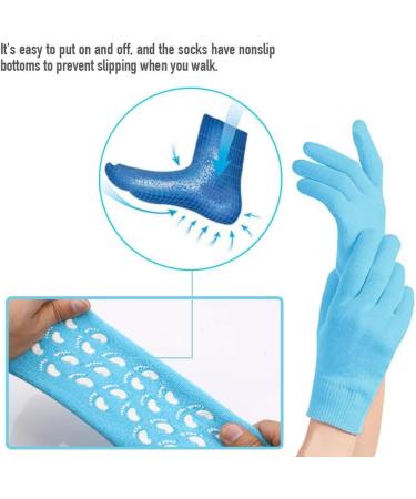 JIAHAO Moisturizing Spa Gloves and Socks for Dry Feet Thermoplastic Gel Repair to Heal Eczema Cracked Skin Calluses Cuticles Gel Lining Infused with Essential Oils Vitamins to Soften Skin - Buy Online on GoSupps.com