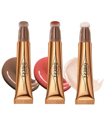 Beauty Wand Beauty Wand Highlighter Beauty Wand with Cushion Applicator Lightweight Blendable Makeup Stick Liquid Highlighter Stick Makeup 010304