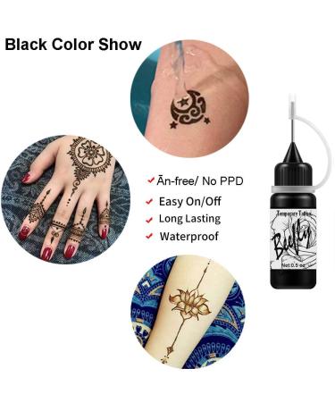 Semi Permanent Temporary Ink Kit - DIY Freehand Ink for Kids, Women, and Adults - Includes 24 Pcs Adhesive Stencils - Fake Freckle Full Kit in 2 Colors - Buy Online on GoSupps.com