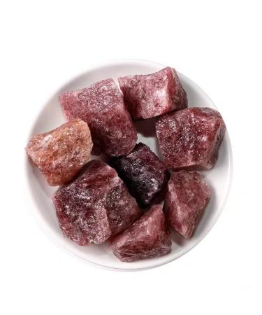 PacuM Wholesale Natural Strawberry Quartz Raw Rough Gem Unshaped Raw s for Loose Gem Raw 8pc LUZONGYUYIN