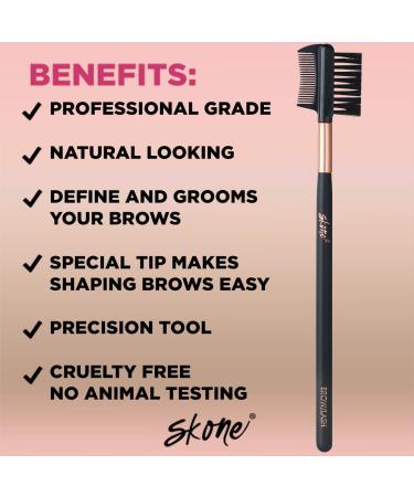 Skone Luxe Premium Rose Gold Brow/Lash Brush - Professional Grade Dual Side Eyelash Comb and Eyebrow Brush - Buy Online on GoSupps.com