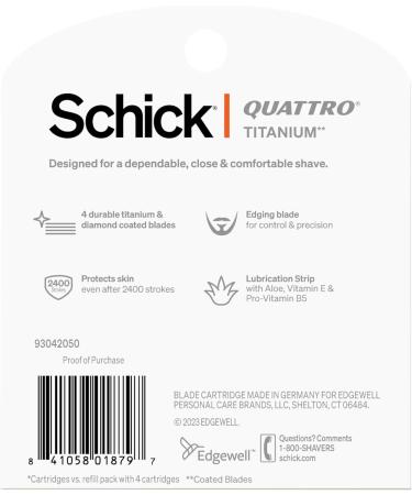 Schick Quattro Titanium Razor Refill Pack for Men | 8 Pack - Premium Quality & International Shipping - Buy Online on GoSupps.com