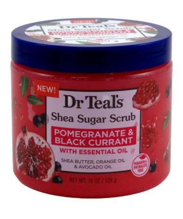 Buy Dr. Teal's Pomegranate & Black Currant Shea Sugar Scrub - Nourishing Essential Oils - International Shipping Available - Buy Online on GoSupps.com