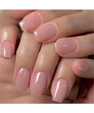 GLAMERMAID Short Square Press on Nails - Handmade Dried Rose Jelly Gel Polish 24 Reusable Acrylic Nails for Women - Perfect Spring Summer Manicure Gift in Antique Rose Beige - Buy Online on GoSupps.com