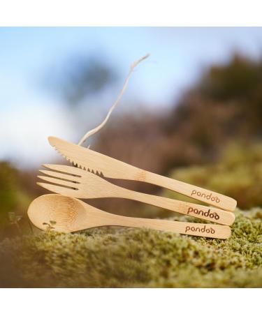 pandoo Set de 5: couteaux en bambou 100% naturels - couverts r utilisables et respectueux de l'environnement - De haute qualit l ger et stable - 100% biod gradable - Buy Online on GoSupps.com