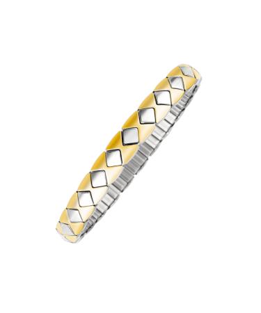 Magnetix Wellness Flexi Magnetic Turntable Carr I Magnetschmuck Bicolor with geometric shapes I always fits even with swollen wrists