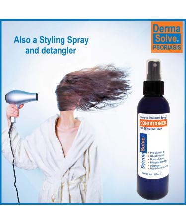 Dermasolve Psoriasis Leave-In Treatment Spray for Sensitive Skin - De-Flake, Detangle, and Soothe Dry Scalp with Anti-Dandruff Formula - Buy Online on GoSupps.com
