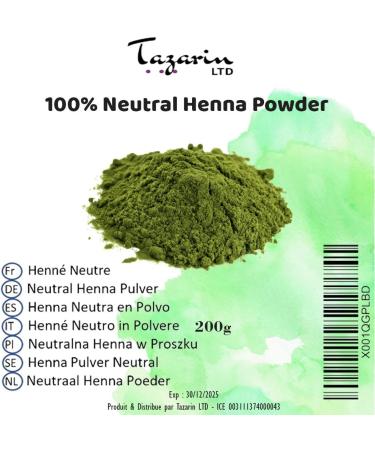 TazarinLtd 200g Neutral Henna Fine Powder - Colorless Henna - Hair Care - 100% Natural Pure and Without Additives - Buy Online on GoSupps.com