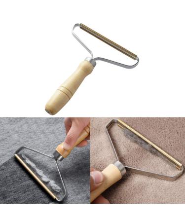 DFQHSCTE Carpet Hair Remover portable spark lint roller with wooden handle carpet pile brush with double sided metal scraper suits indoor carpet pet hair car carpet 1 Pc