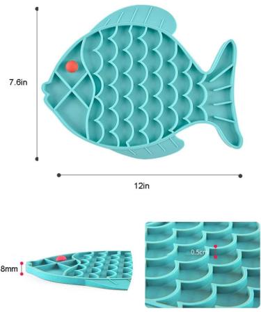 Fish-Shaped Cat Slow Feeder Bowl & Puzzle Mat - Anxiety Relief and Slow Eating for Small Dogs & Cats - Cat Treat Toy - 2 Pack - Buy Online on GoSupps.com