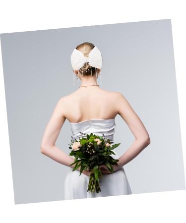 FRCOLOR Girl Hair Accessories Girls Hair Accessories Pearl Hair Clips Bridal Hair Accessories Fringe Trim Girl Bows Pearls Hair Bow Girls Hair Bows White Miss Metal Headgear Wedding - Buy Online on GoSupps.com