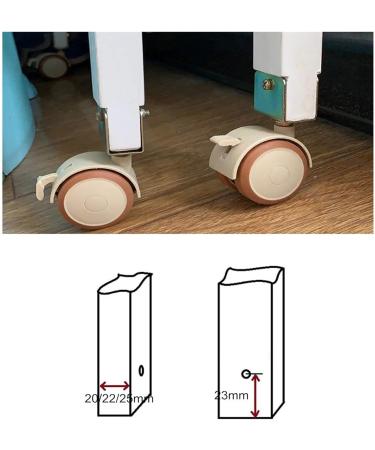 Threaded Shaft Swivel Castors Ball Castors Set of 4 2 Inch Furniture Wheel with Brake Baby Crib Wheel Accessories Load 100kg Double Wheel Silent with Screws with U-Bracket(20mm/0.8in) - Buy Online on GoSupps.com