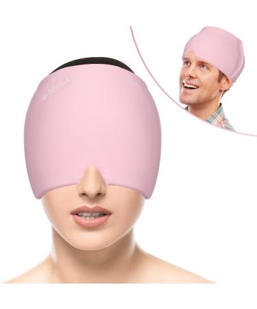 Gel Ice Headache Migraine Relief Hat Cap Hot and Cold Compress Therapy Stretchable Reusable Migraine Ice Head Wrap Hangover Hat Ice Pack Mask for Tension Sinus Sports Injuries Fevers TBI Pink - Buy Online on GoSupps.com