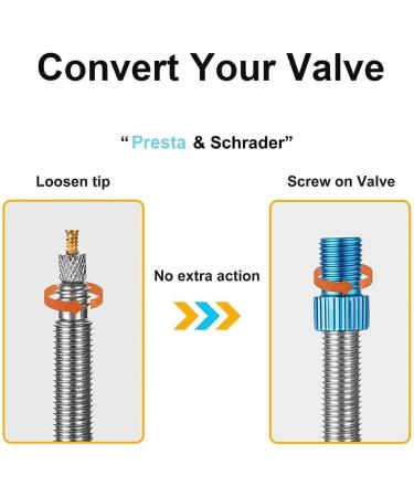 4PCS Presta to Schrader Bike Tire Valve Adapters - Aluminum Alloy (Silver) - Buy Online on GoSupps.com