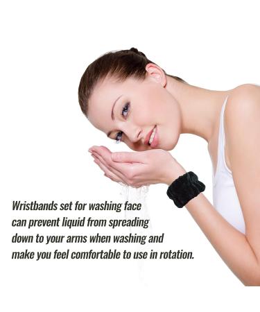 Fancylovesotio Microfiber Wrist Towels - 3 Pairs of Spa Washbands for Women and Girls in Black, Gray, Pink - Buy Online on GoSupps.com