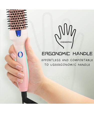 K&K Hot Hair Brush 38mm - Keratin Protect Heated Barrel | Ionic Smooth Shine Volumize Comb | Dual Voltage Hair Straightener Curler Styling Tool - Buy Online on GoSupps.com